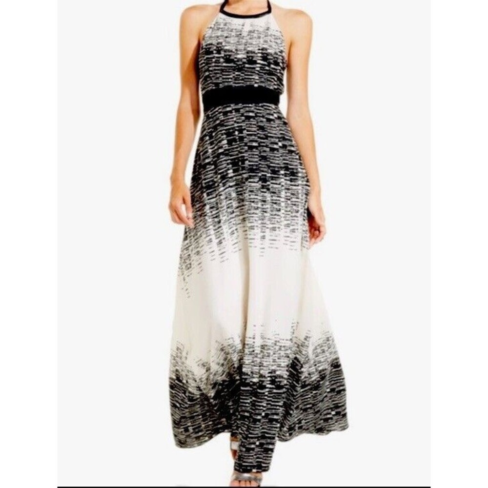 VINCE CAMUTO Maxi Halter Dress Sz 2 Resort Cruise Fairy Travel Party Lux *Note